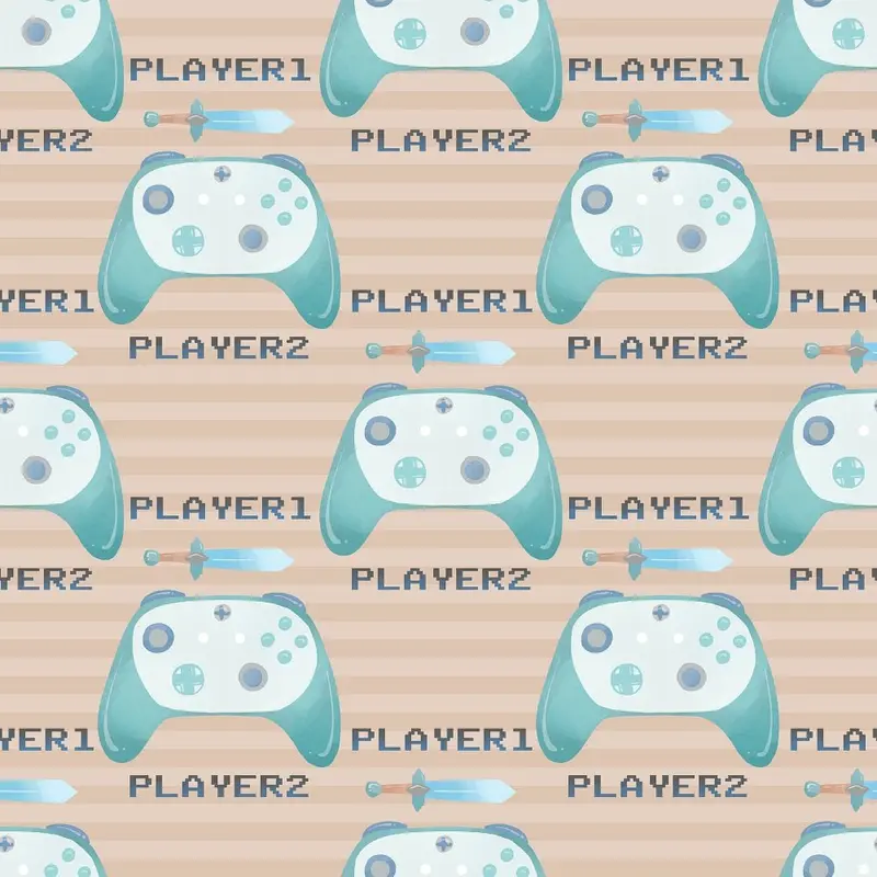 Gamer Pattern #4 Fabric - Tan