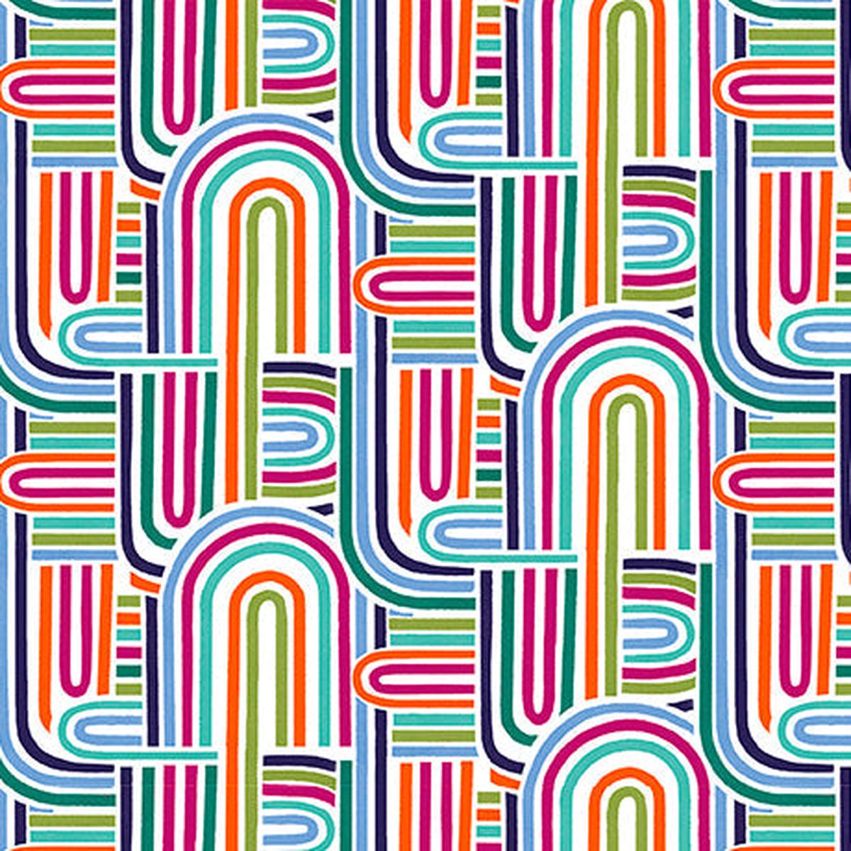 Multi Mingle Arch Geo Cotton 44"/45" Fabric Per Yard