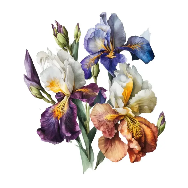 February-Iris Fabric Panel