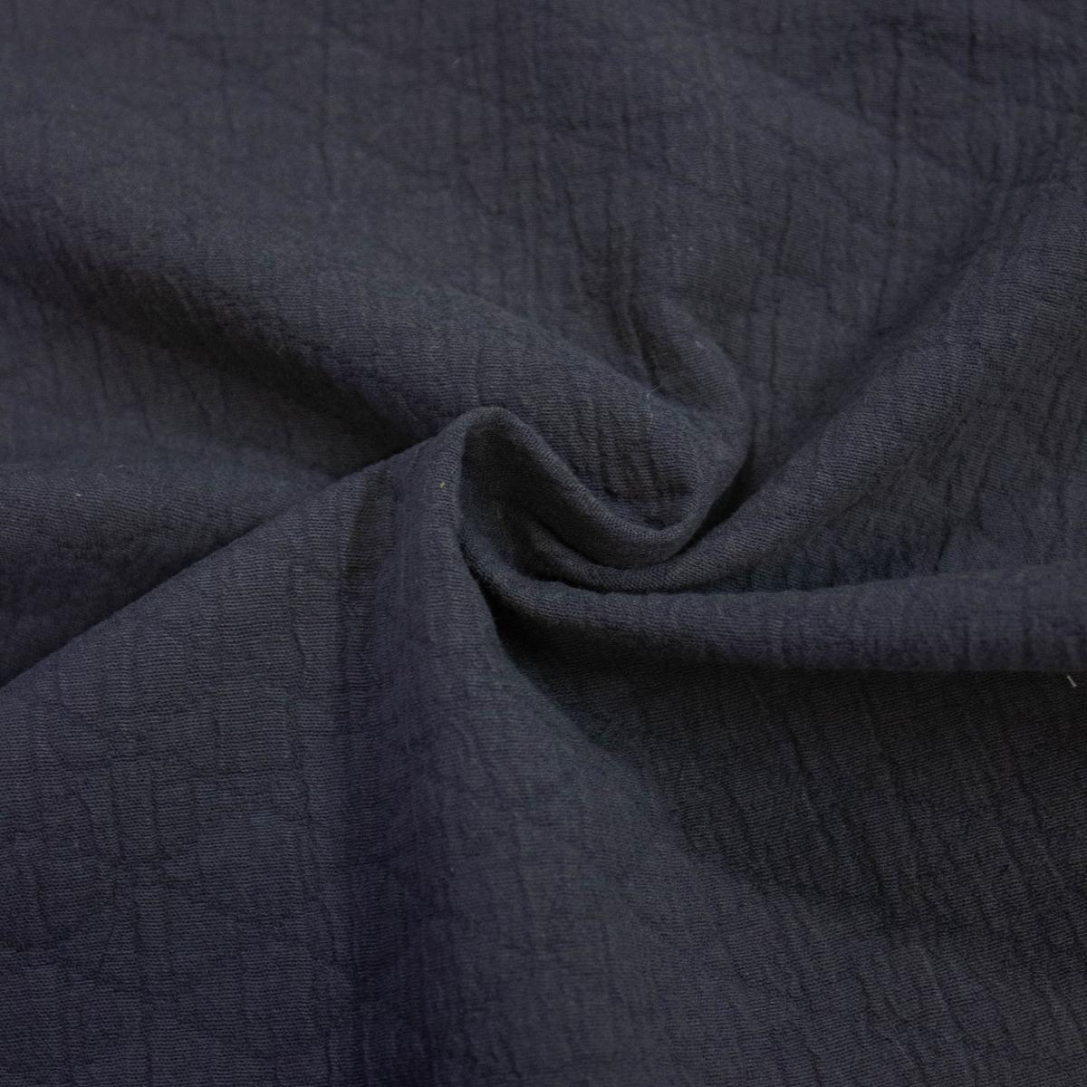 Justen Dark Blue Diamond Check Cotton Fabric