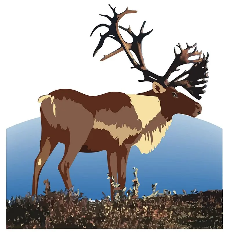 Mountain Caribou Fabric Panel