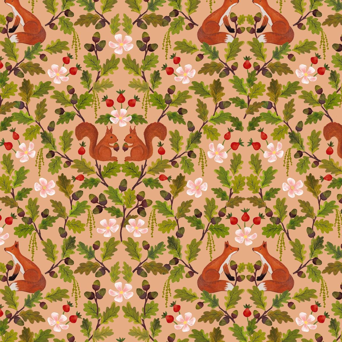 Lewis and Irene Old Quercus - Fox and Squirrel Warm Terracotta A936B