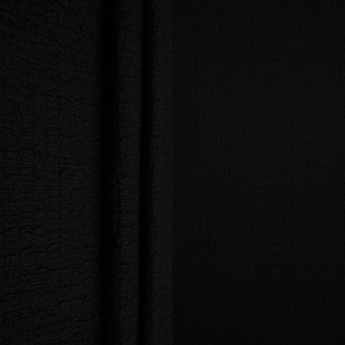 Waffle Crepe Solid Knit Fabric - CRP4501 - BLACK