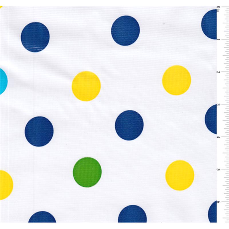 Blue Dot Oilcloth Roll Fabric - Reorderable