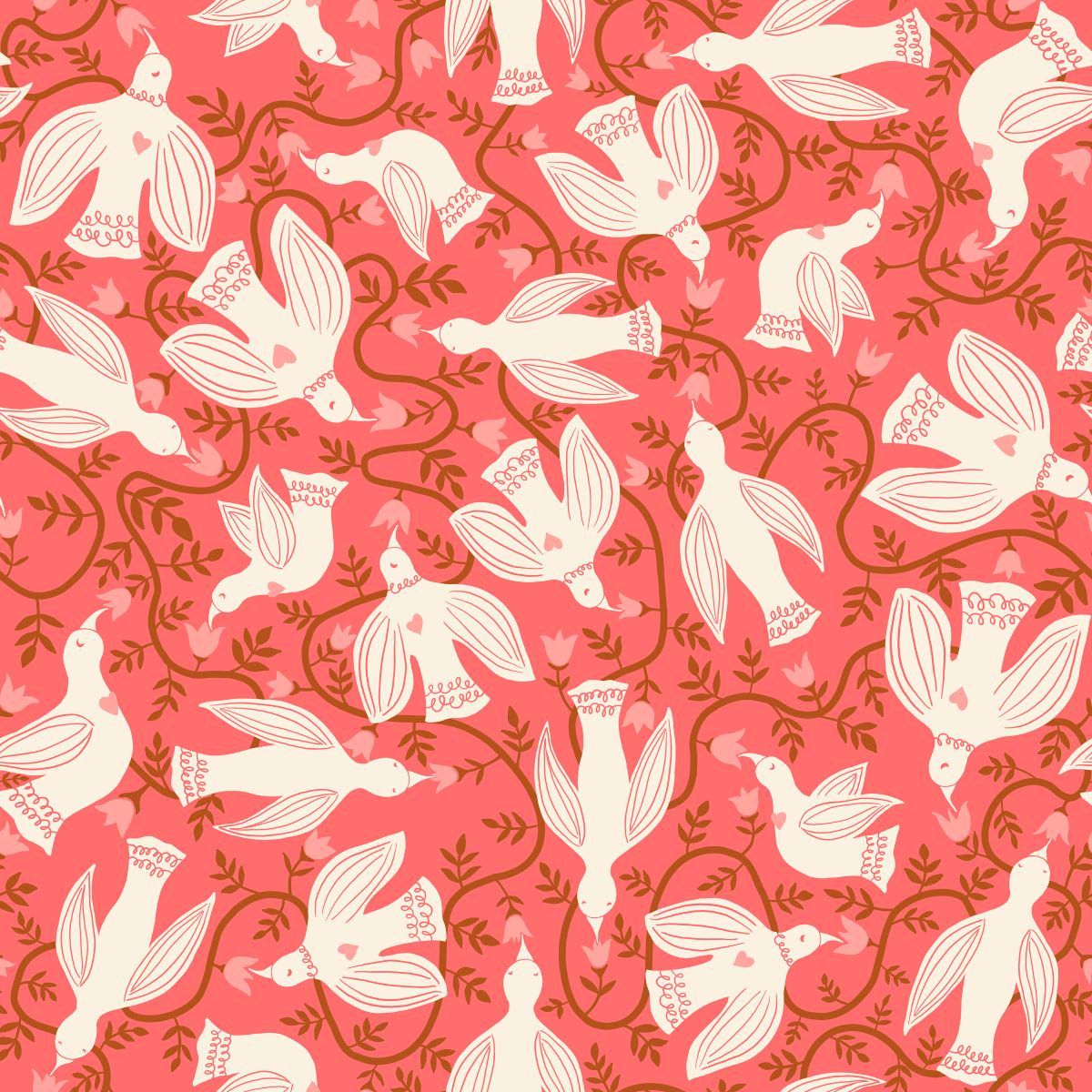 Endpaper | Ruby Star Society | Hummingbirds Canvas - Strawberry