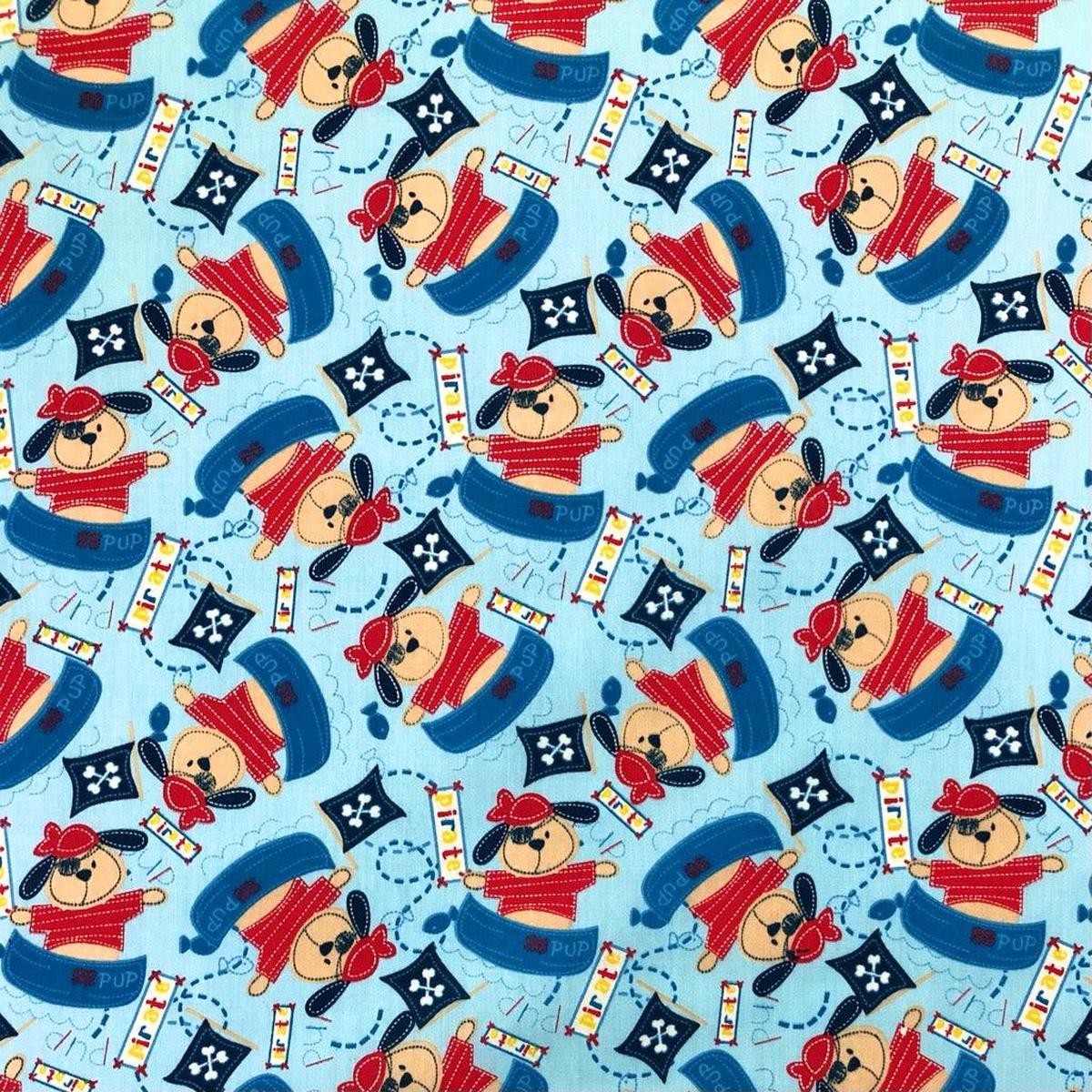 Pirate Pup Polycotton Fabric
