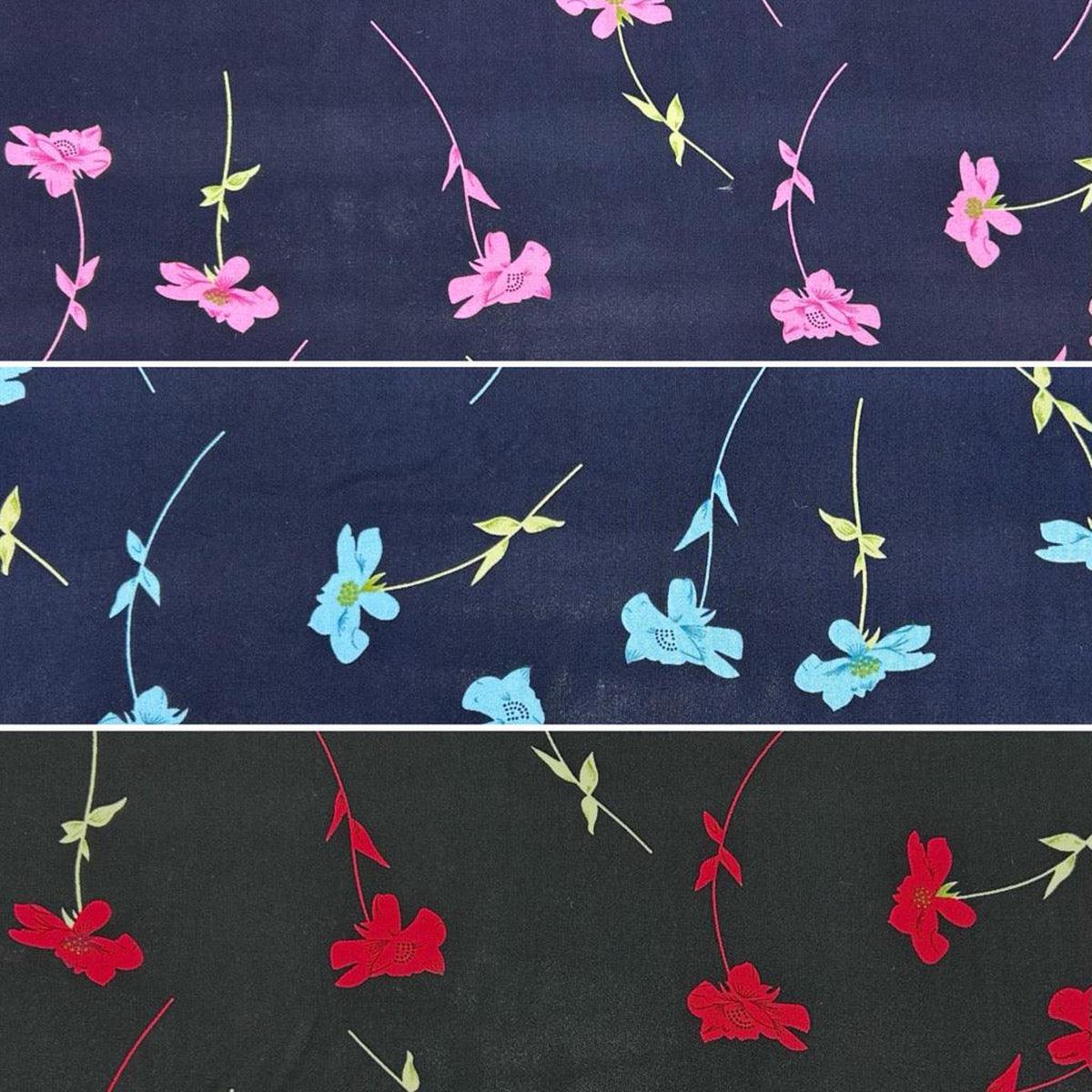 Falling Flowers Viscose Challis Fabric