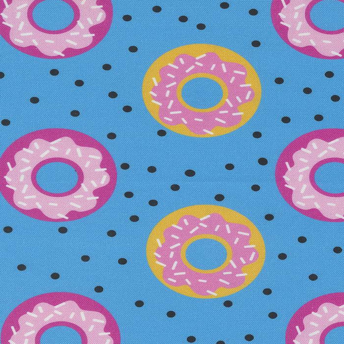 Snack Shack Donut Worry Be Happy By Crystal Manning For Moda Blueberry
