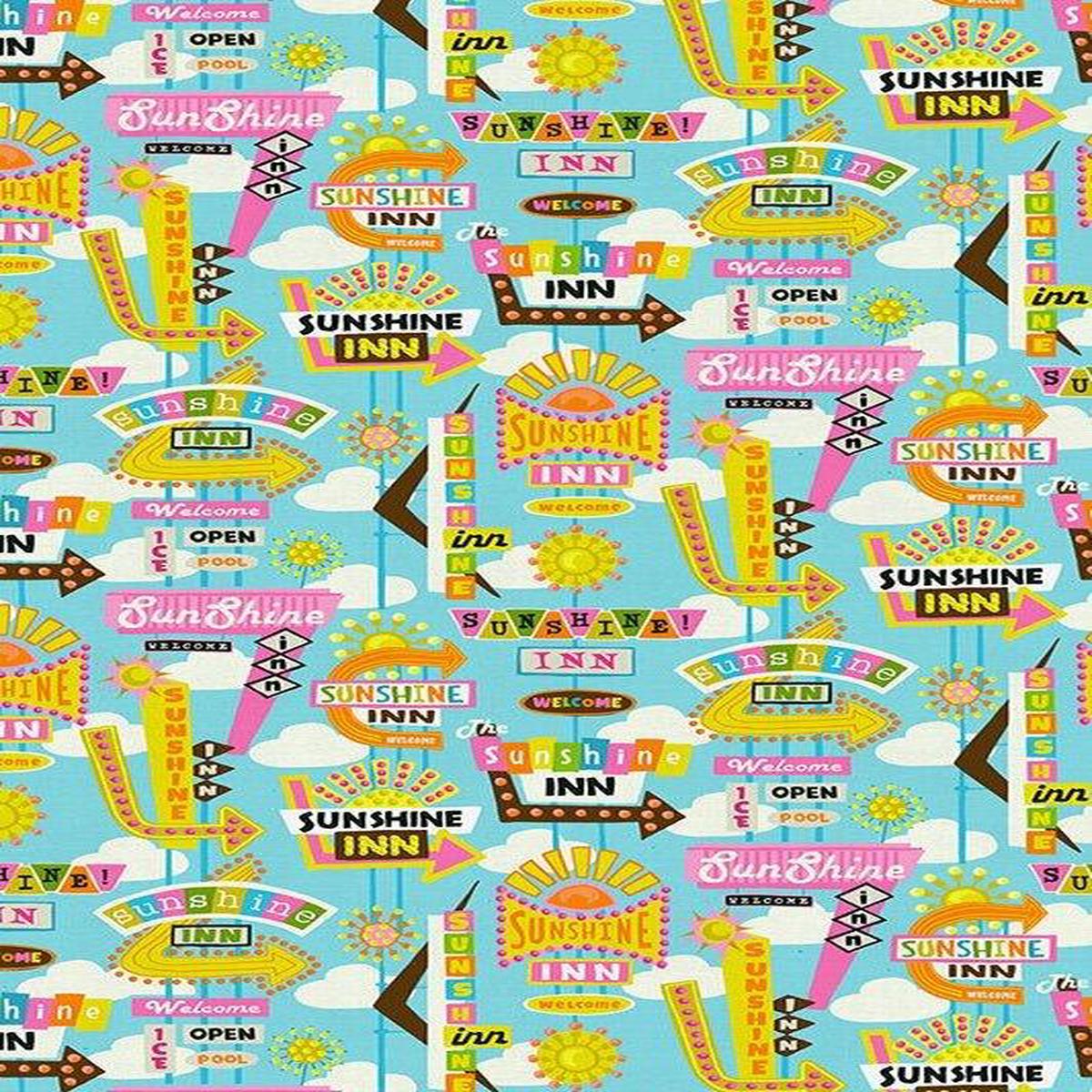 Sunshine Inn by Lysa Flower Sunshine Inn Signs Turquoise / Multi