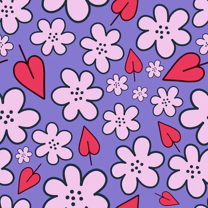 Floral Doodle #7 Fabric