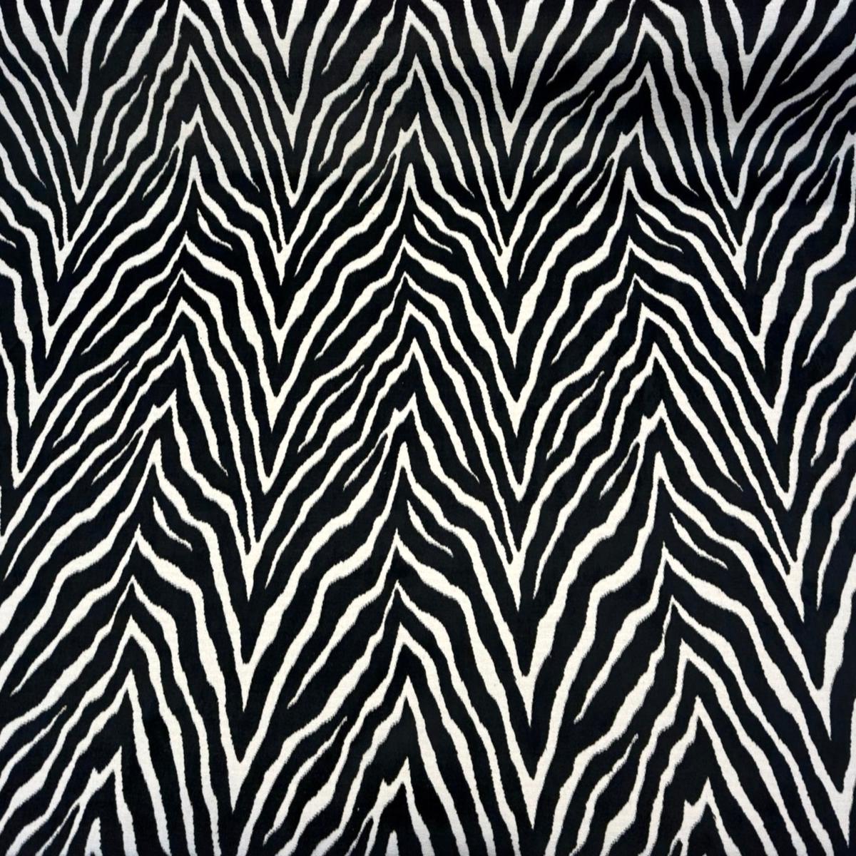 Jacquard Velvet Luxe Zebra Black White Heavy Upholstery Fabric By The Yard