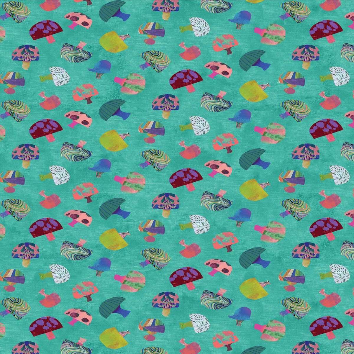 Modern Mushrooms Mini Mod By Kate Segal Dark Turquoise