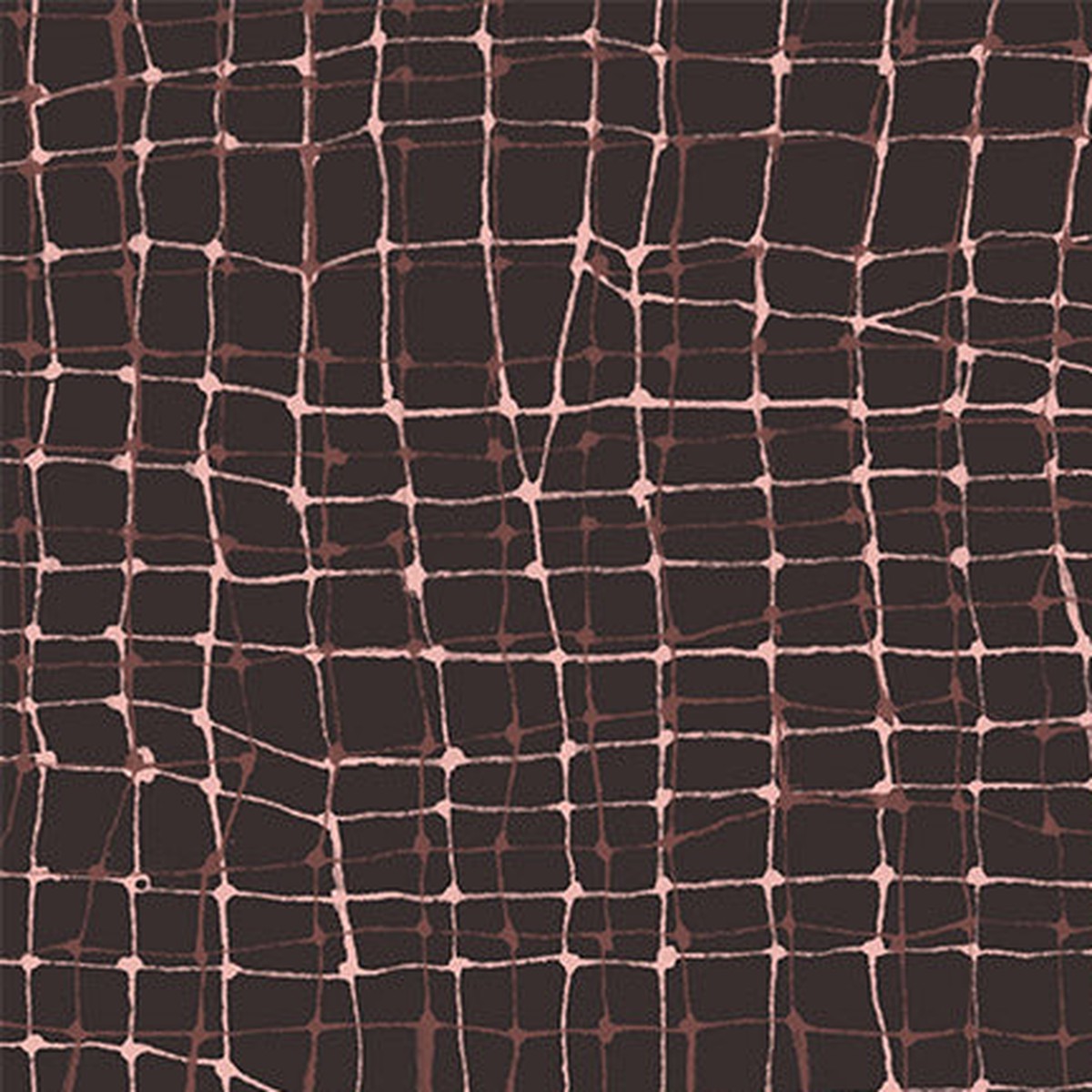 Brown Wiggly Plaid Cotton 4445 Fabric Per Yard