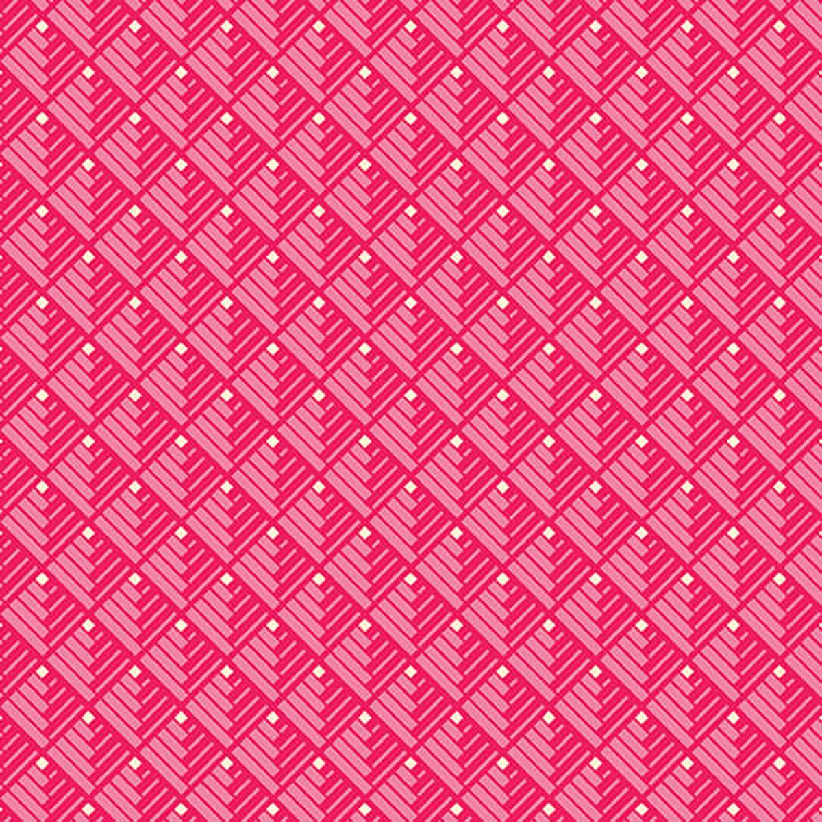 Serenity - Modern Log Cabin - Coral 44" / 45" Fabric Per Yard