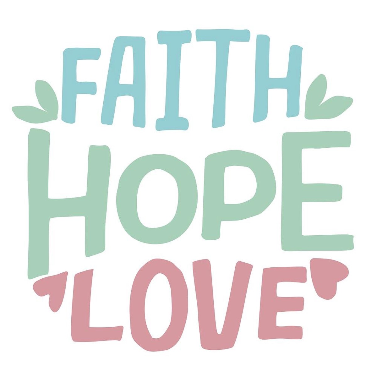 Faith Hope Love Fabric Panel