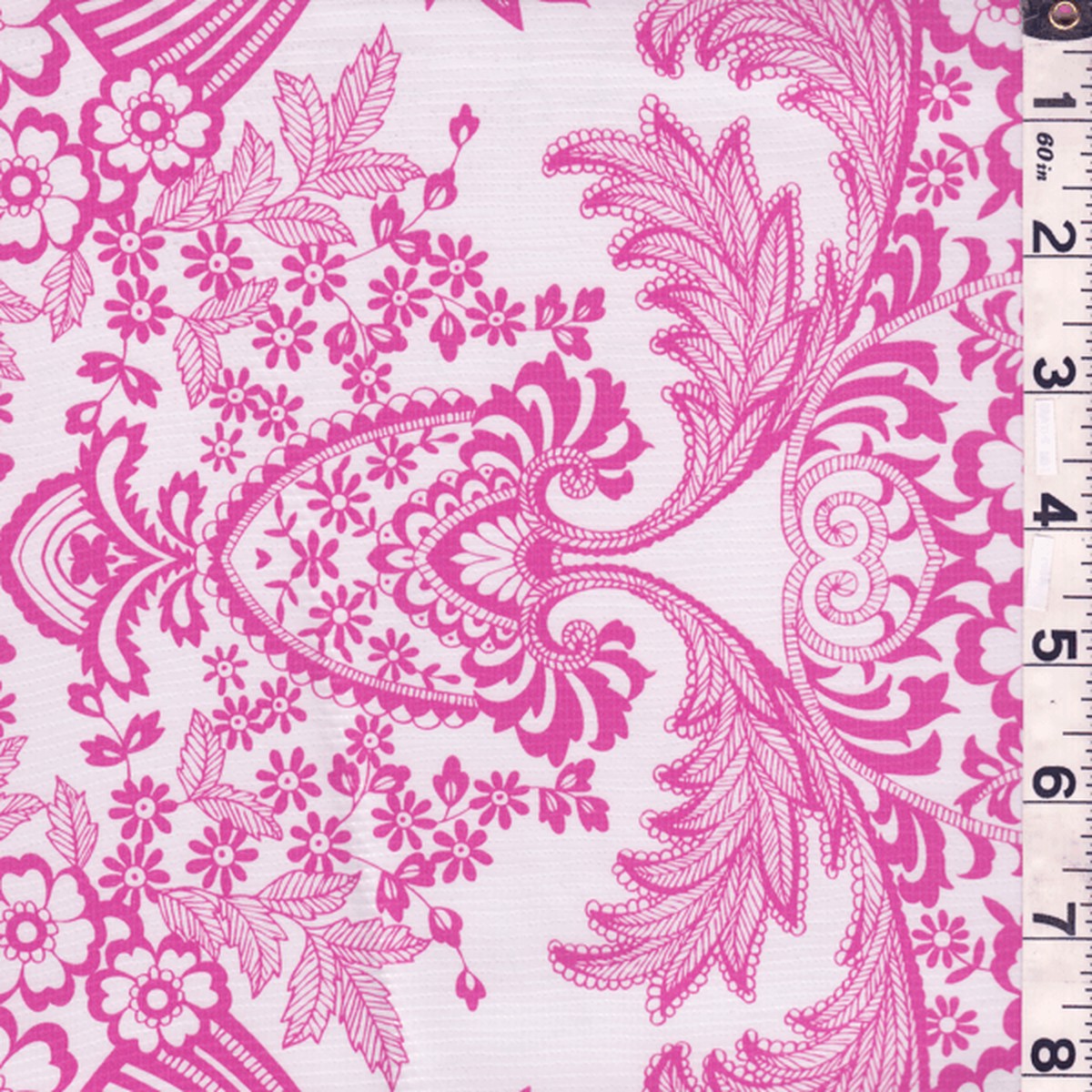 Pink Floral Oilcloth Roll Fabric