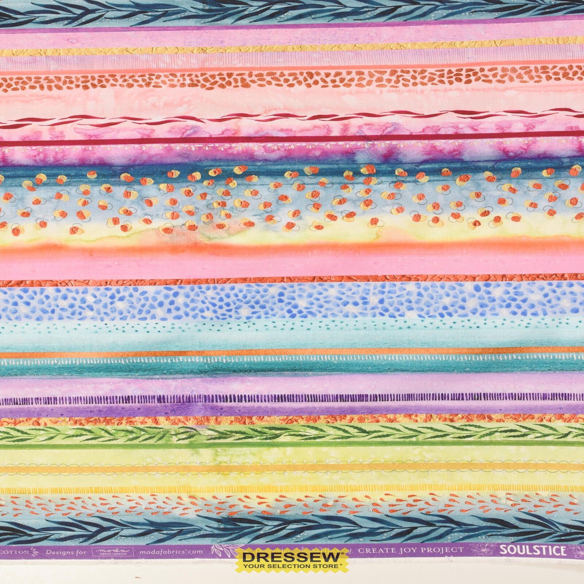 Soulstice Socialite Stripes By Create Joy Project For Moda Rainbow