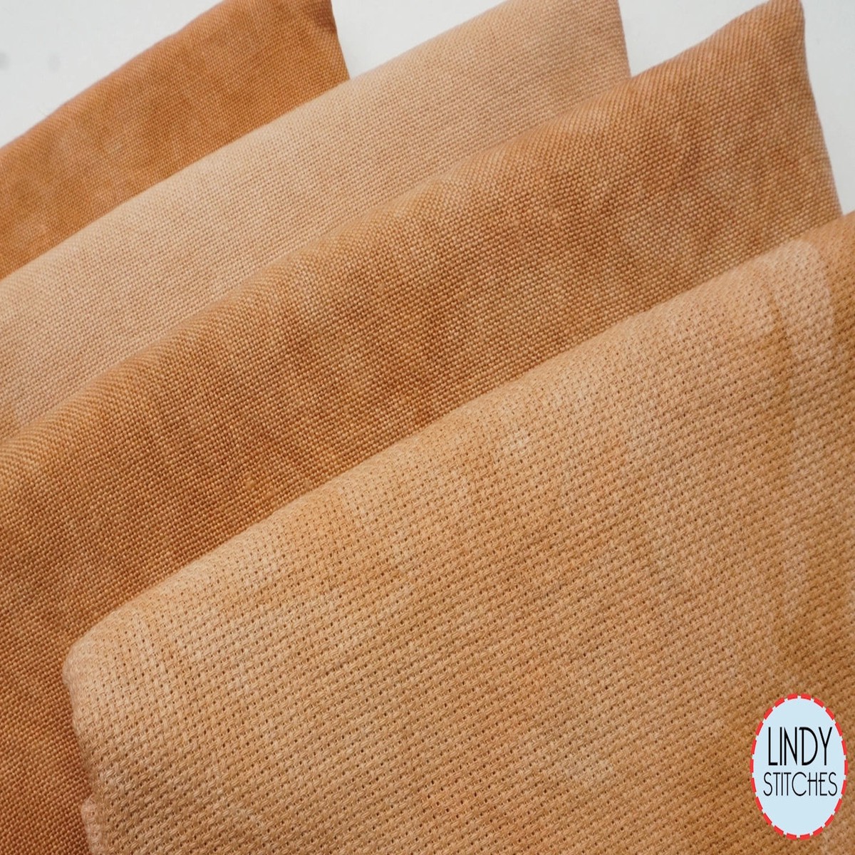 32 count Brick Lugana Fiber on a Whim Hand Dyed Cross Stitch Fabric