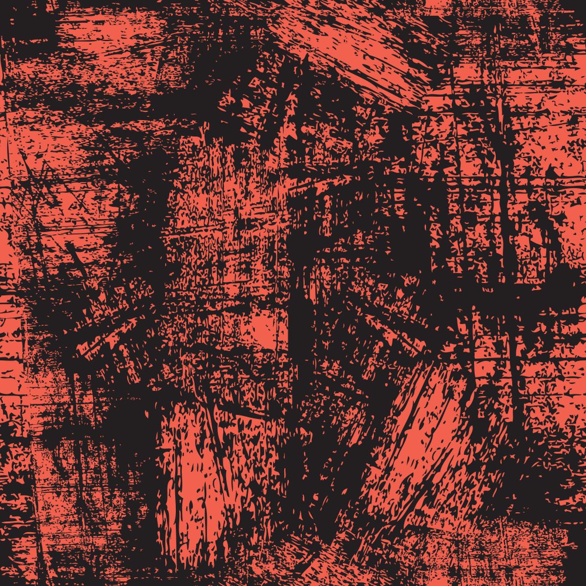 Grunge Fabric - Cinnabar on Black