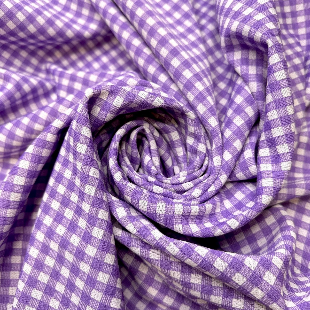 Hot Grapes - Vintage Interlock Poly Knit - Purple/White Plaid - 2M Bundle