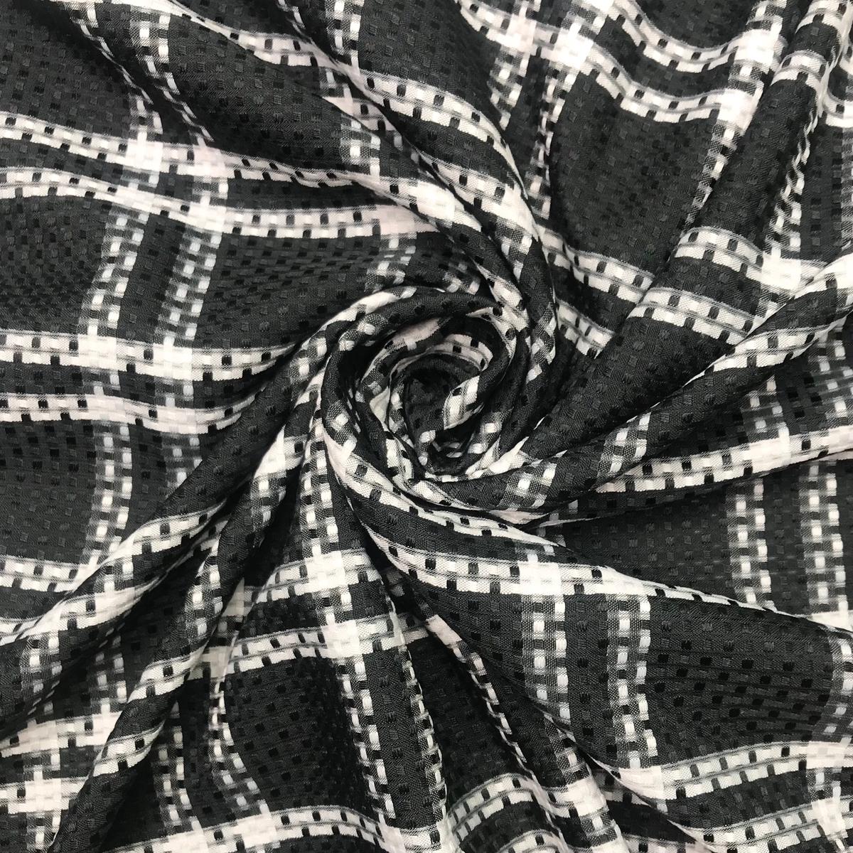UB- Midnight Snack - Poly Woven - Black/White Plaid - 0.71M Bundle
