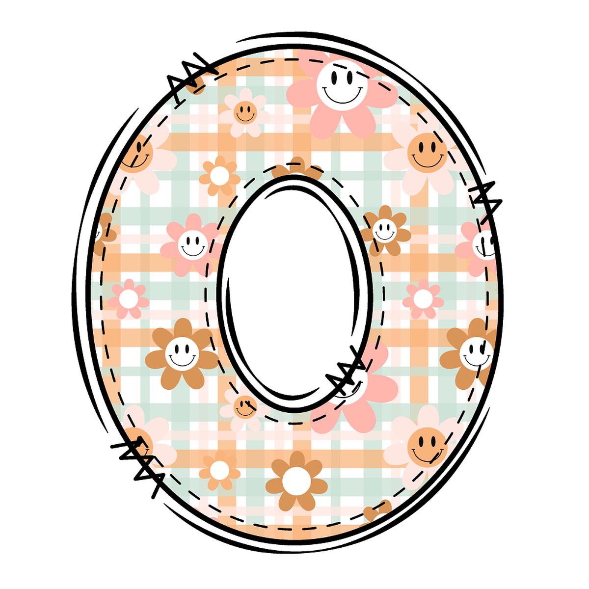 Groovy Doodle Letter O Fabric Panel