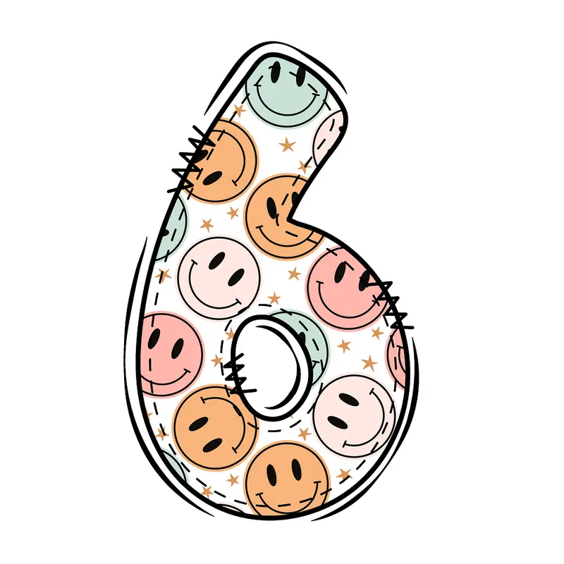 Groovy Doodle Smiley ''6'' Fabric Panel