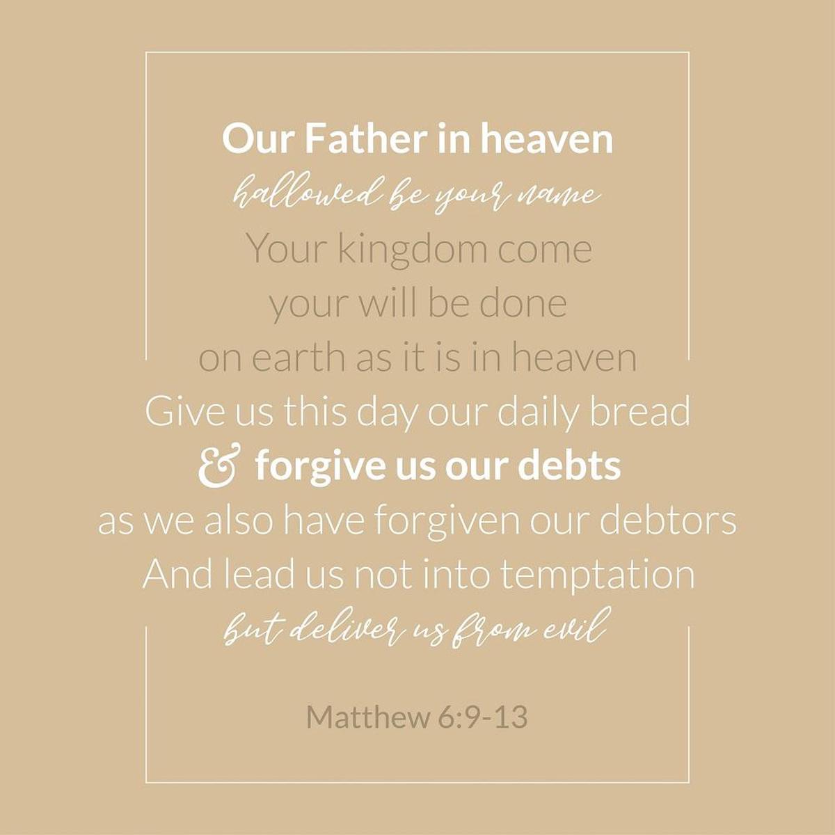 The Lords Prayer Fabric Panel - Tan