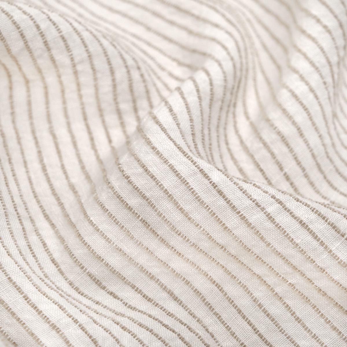 Farmhouse Stripe Linen Rayon - White/Pebble