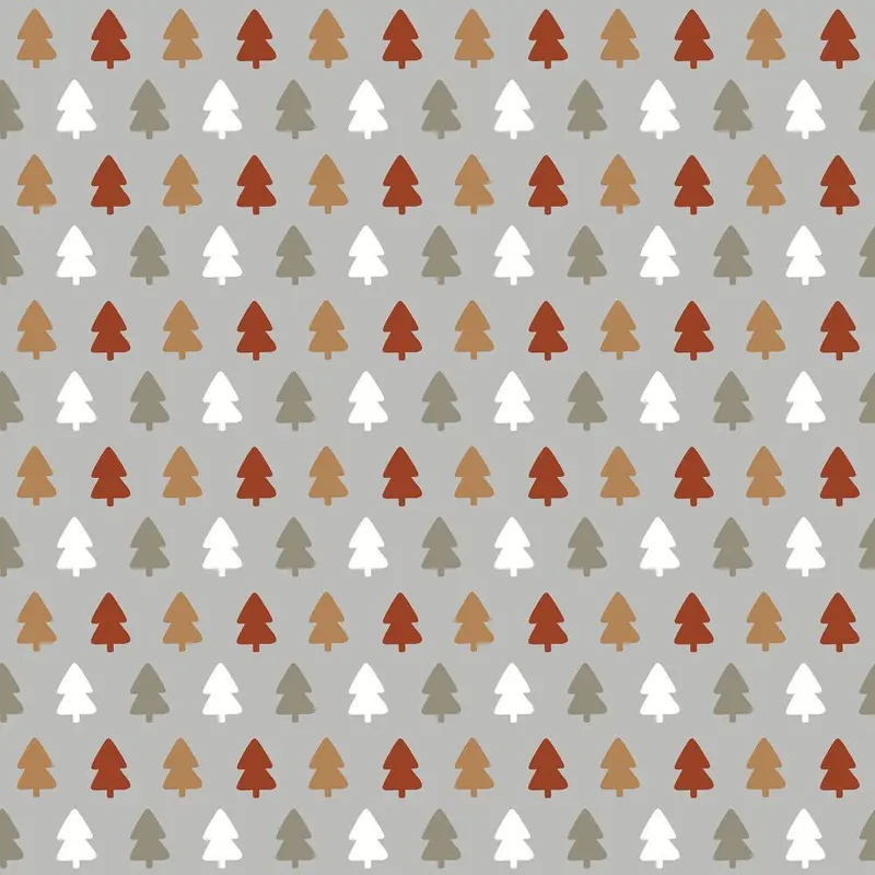 Joyful Christmas Trees Fabric - Gray