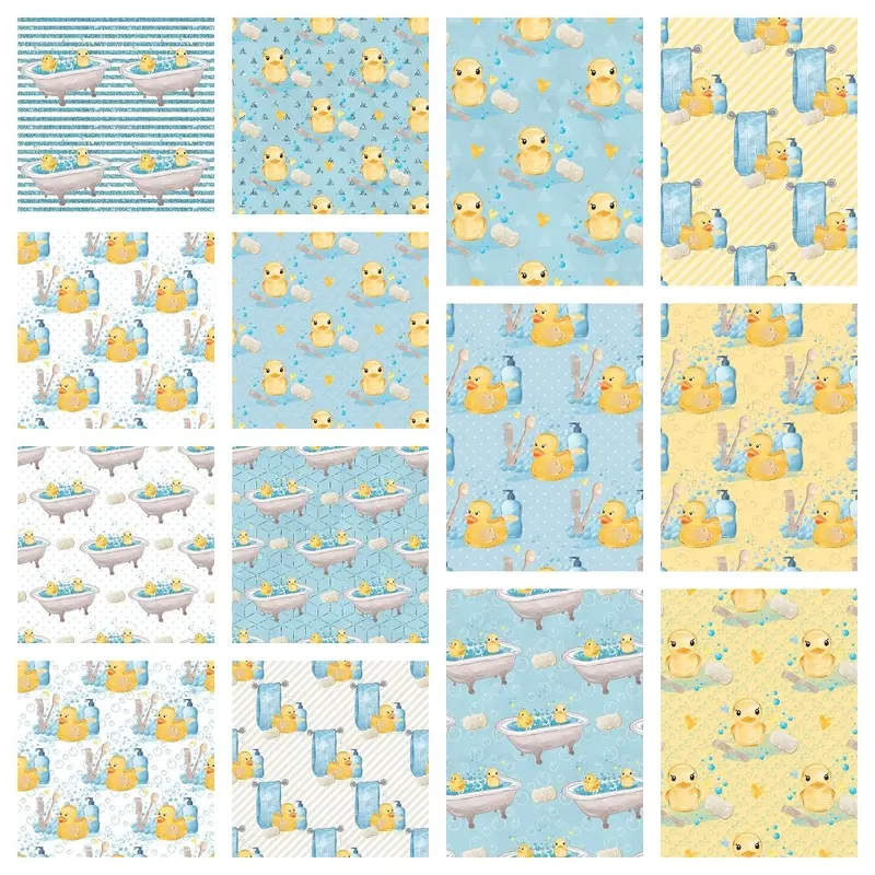 Watercolor Rubber Ducks Charm Pack - 14 Pieces