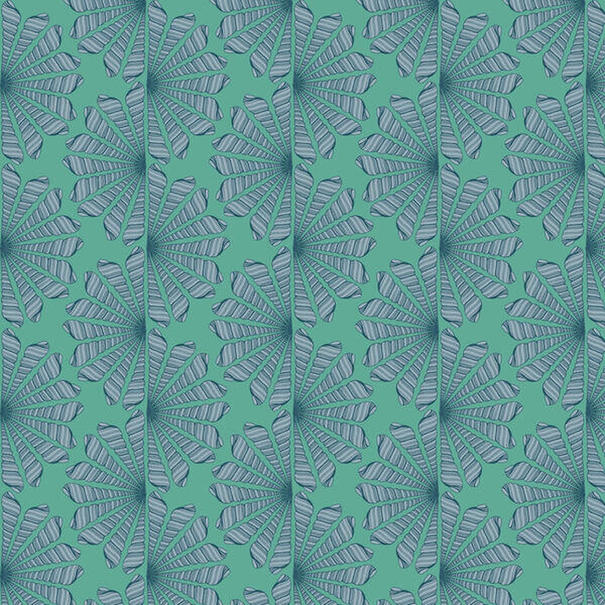 Seashell Serenade - Shell Fan - Green