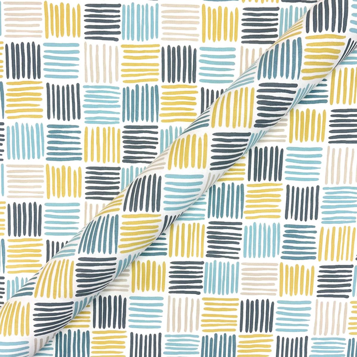 Multicolor Ernie Mid Century Cotton Fabric 56"