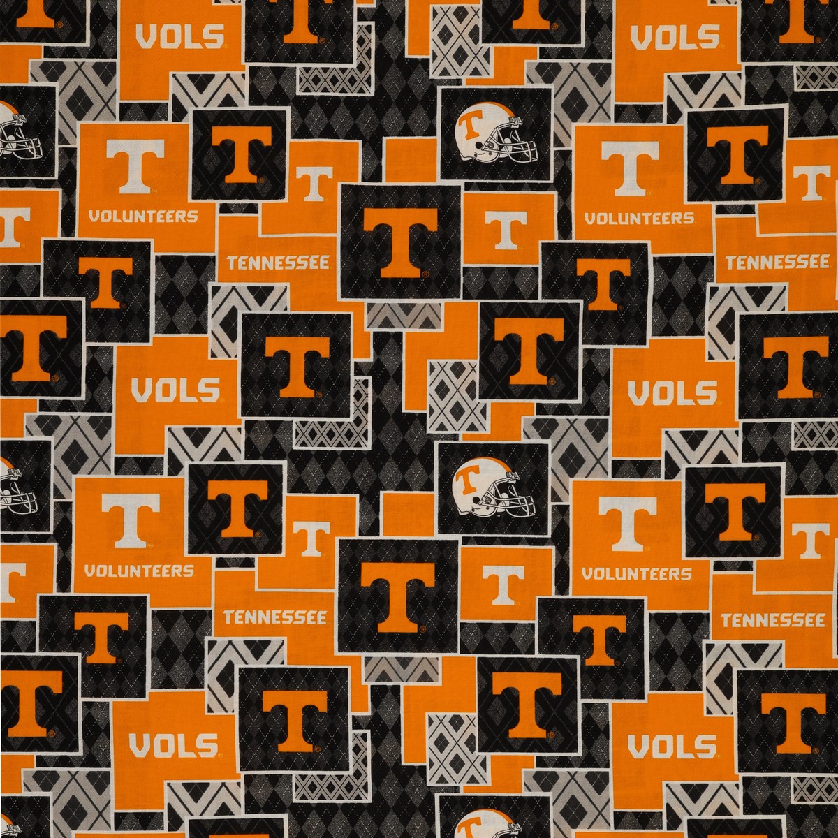 University of Tennessee Argyle Boxes Fabric