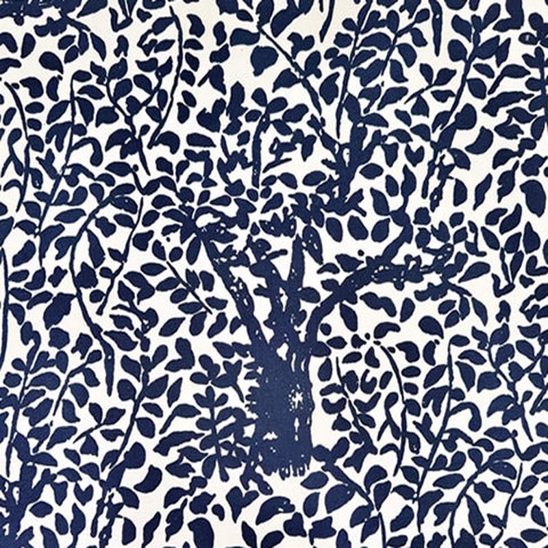 China Seas Fabric: Arbre de Matisse - Custom Navy on White Suncloth (OUTDOOR)