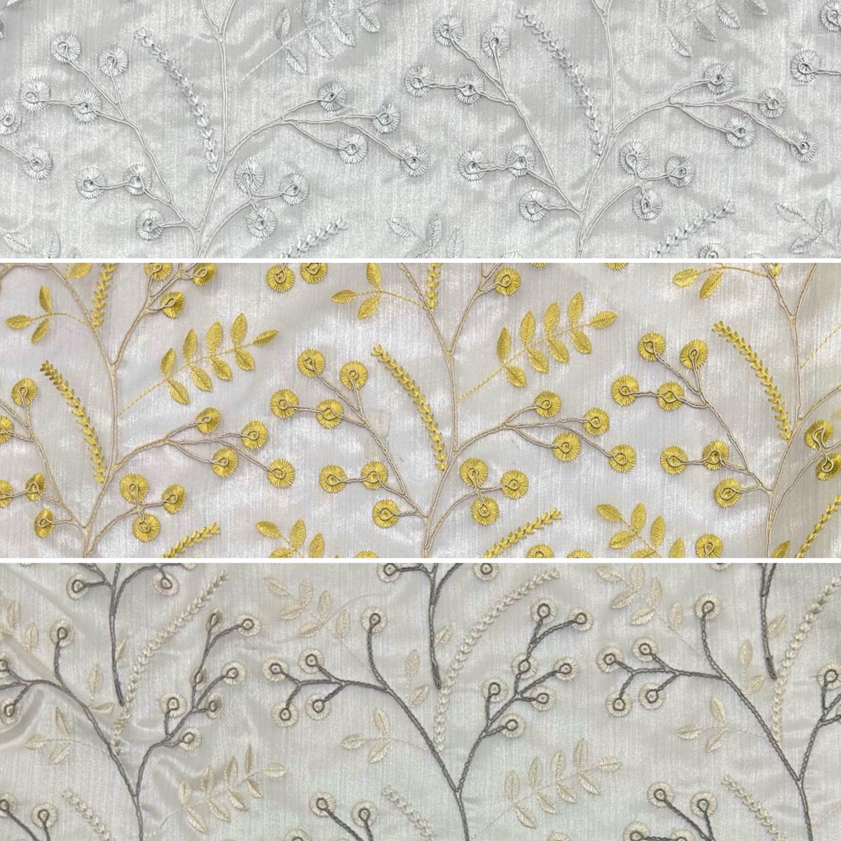 Floral Lace Embroidery Curtain Voile Fabric