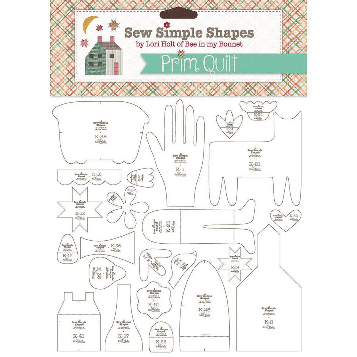 SALE Lori Holt Prim Sew Simple Shapes STT-16534 - Riley Blake Designs - 62 Plastic Applique Templates