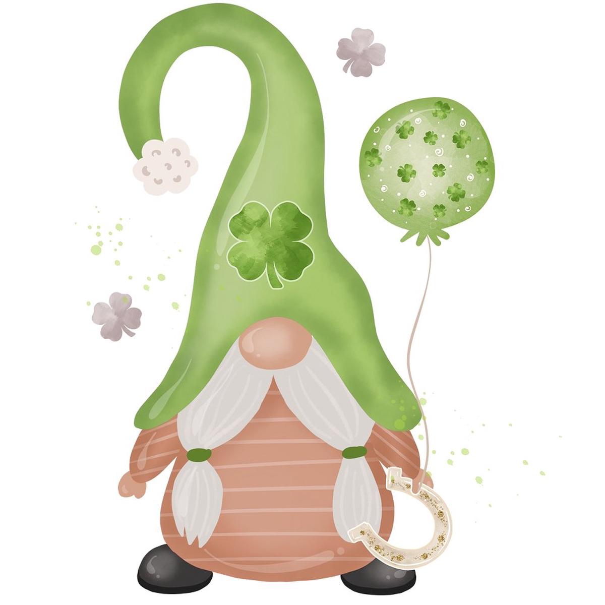 St Patricks Day Gnomes 8 Fabric Panel