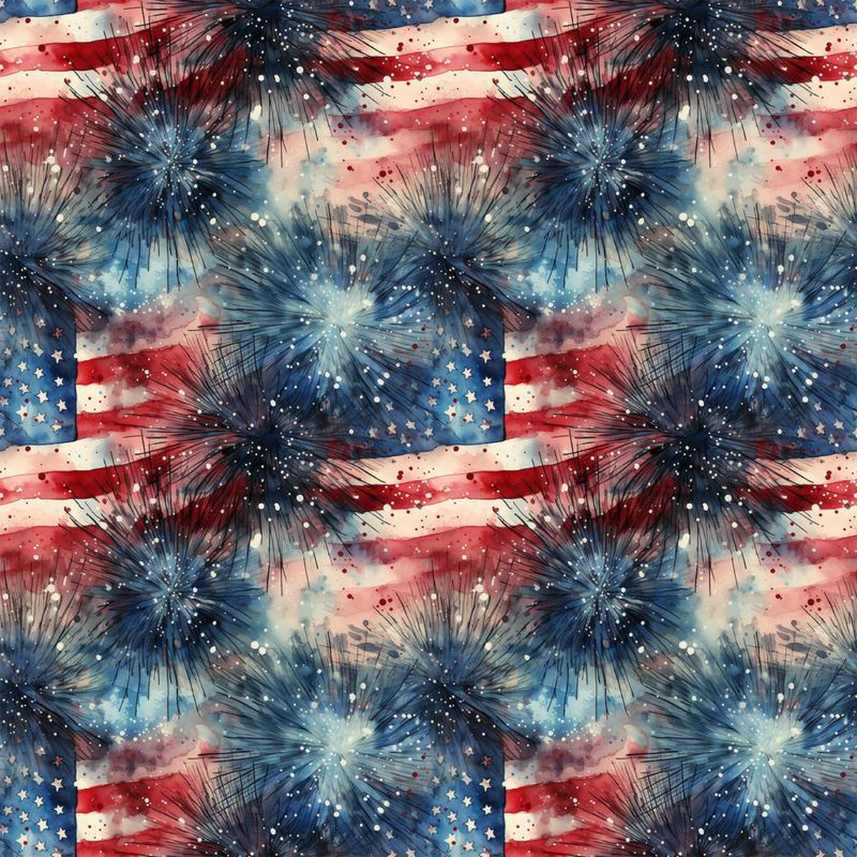 Patriotic Grunge Pattern 9 Quilting Cotton Fabric