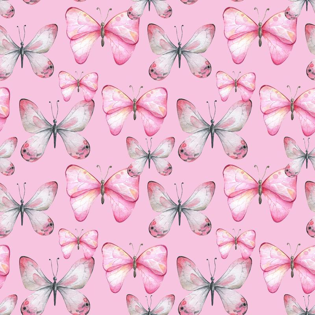 Watercolor Butterflies Pattern 3 Quilting Cotton Fabric