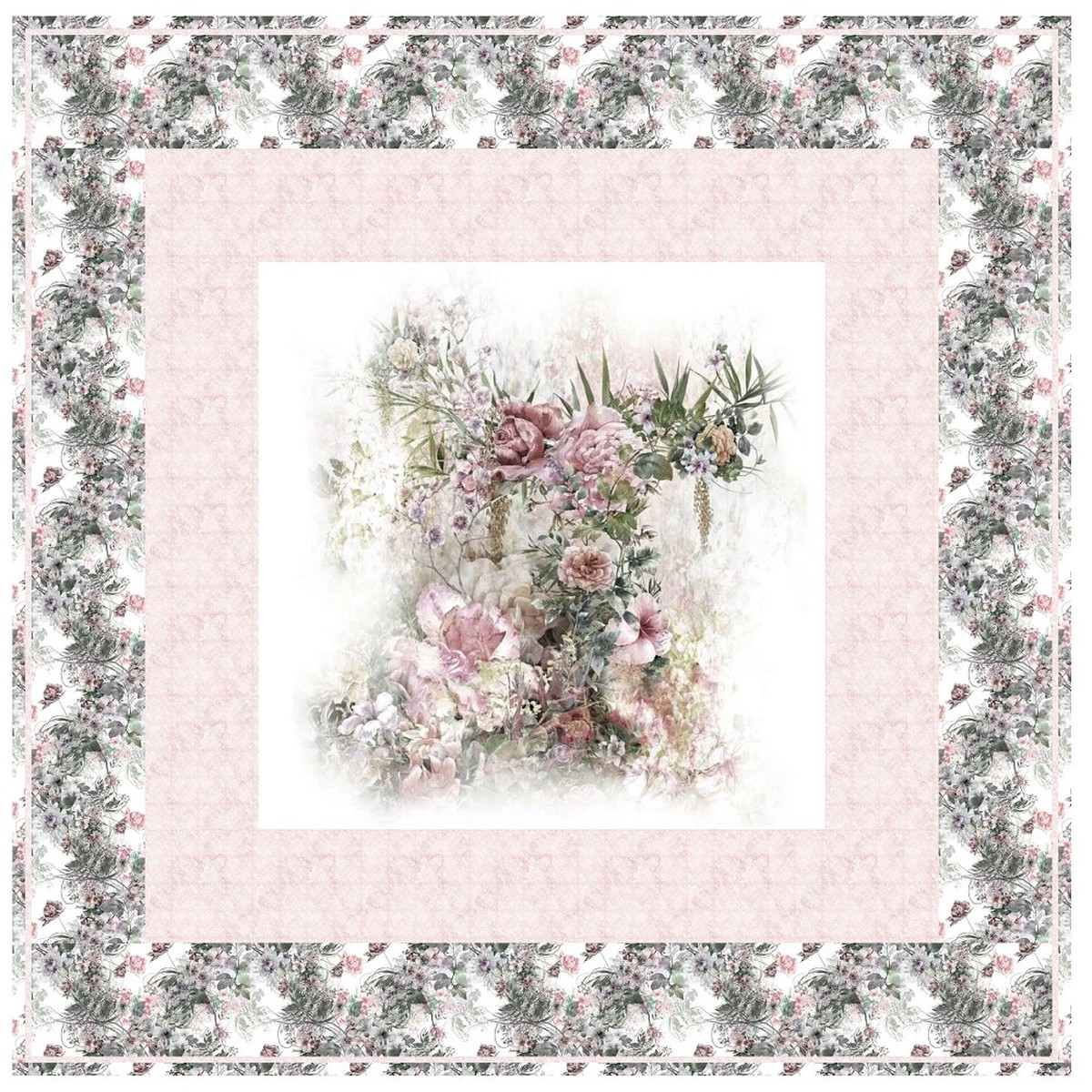 Abstract Flowers Wall Hanging 42 x 42