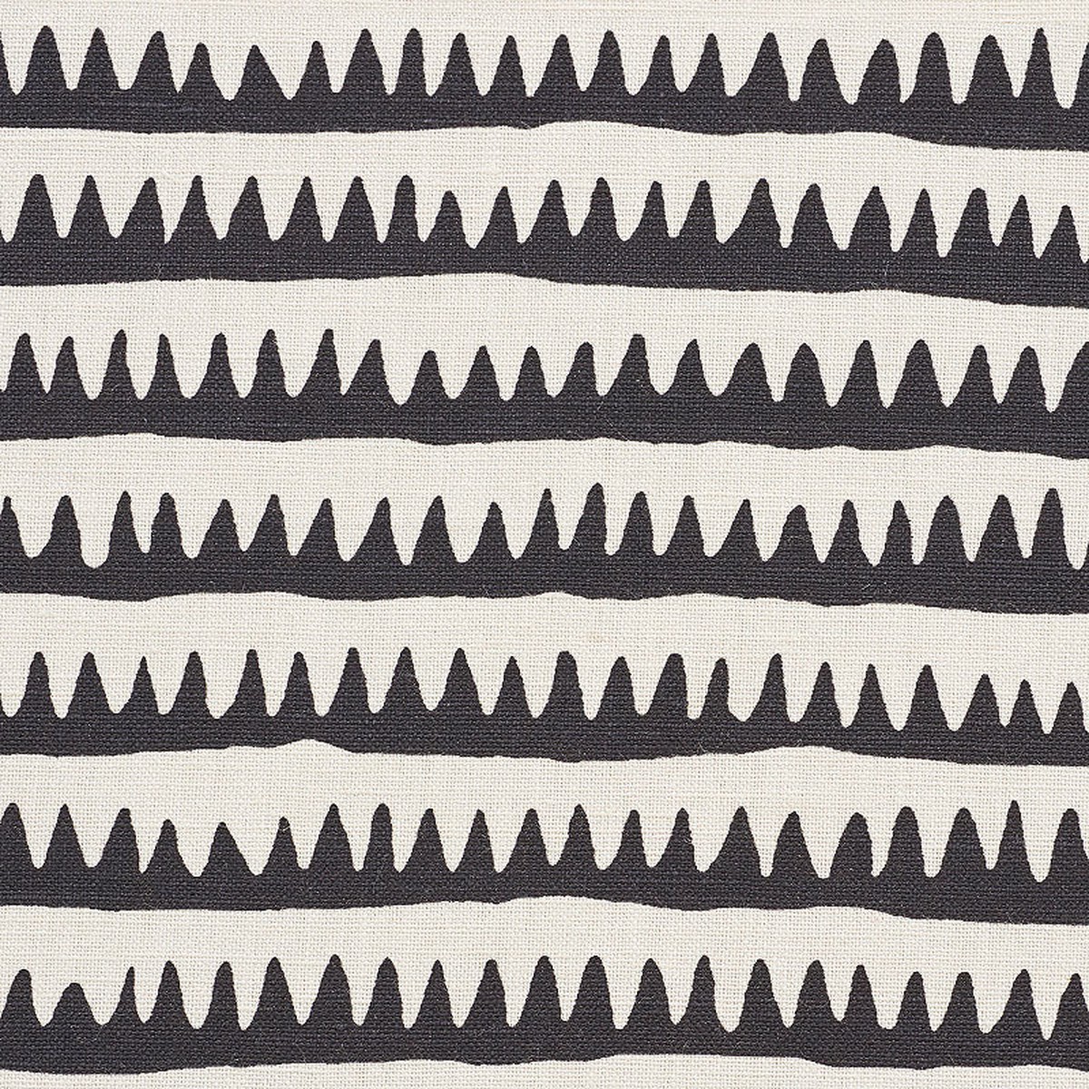 Corfu Hand Printed Stripe Black Fabric
