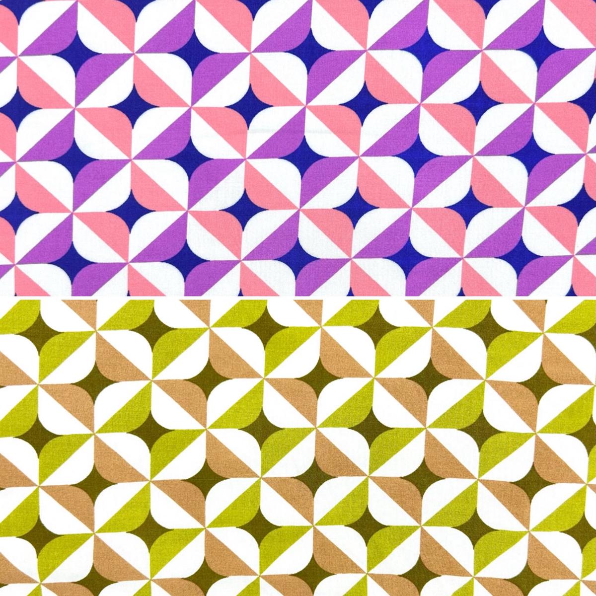 Geometric Play Viscose Poplin Fabric