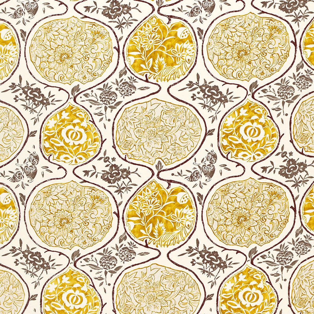 Katsugi Gold and Mushroom Fabric