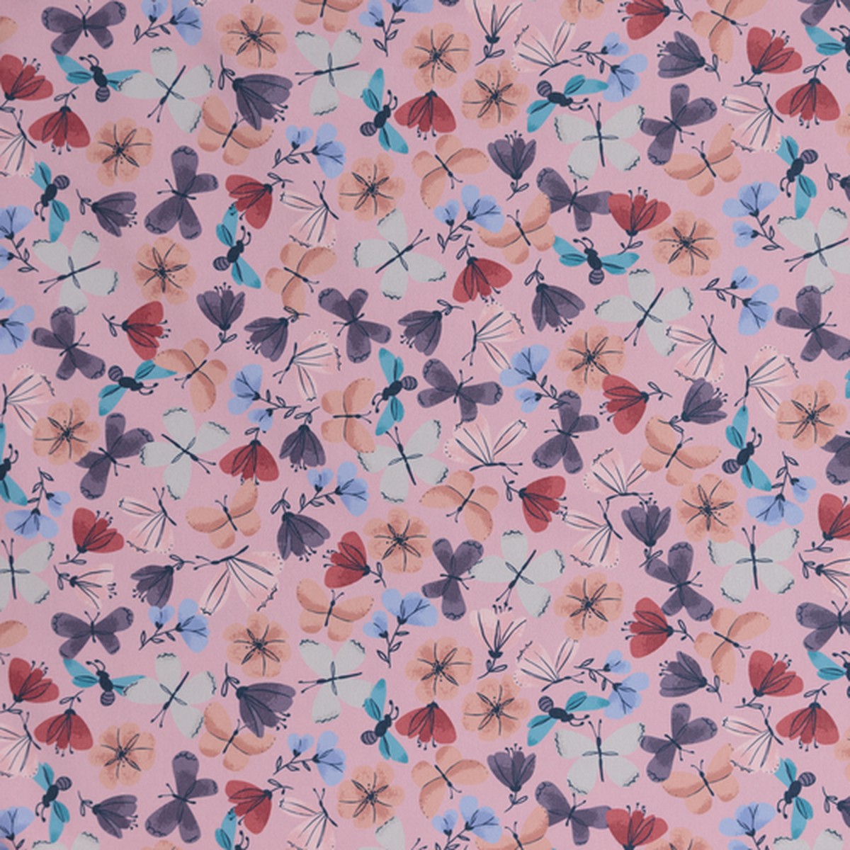 Butterfly Showerproof Fleece-BackedPolyester - Per Metre