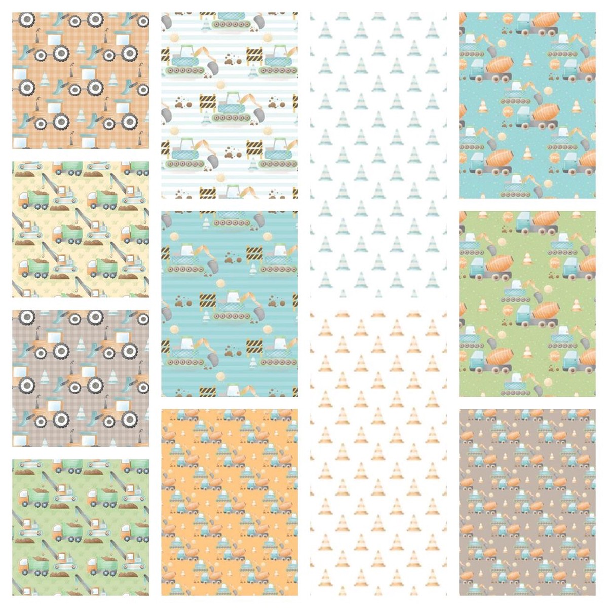 Diggers Fat Quarter Bundle - 12 Pieces