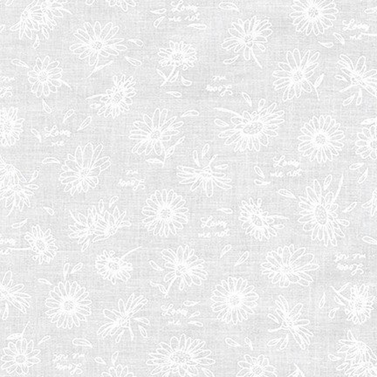Robert Kaufman Mini-Madness - Daisies - White on White