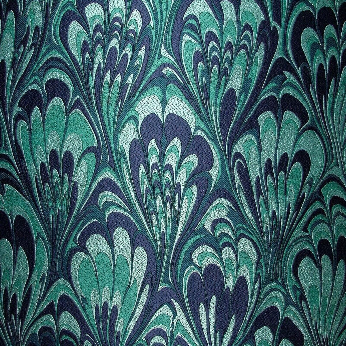 Art Deco Luxoria Sapphire Blue Woven Jacquard Curtain Upholstery Cushion Fabric