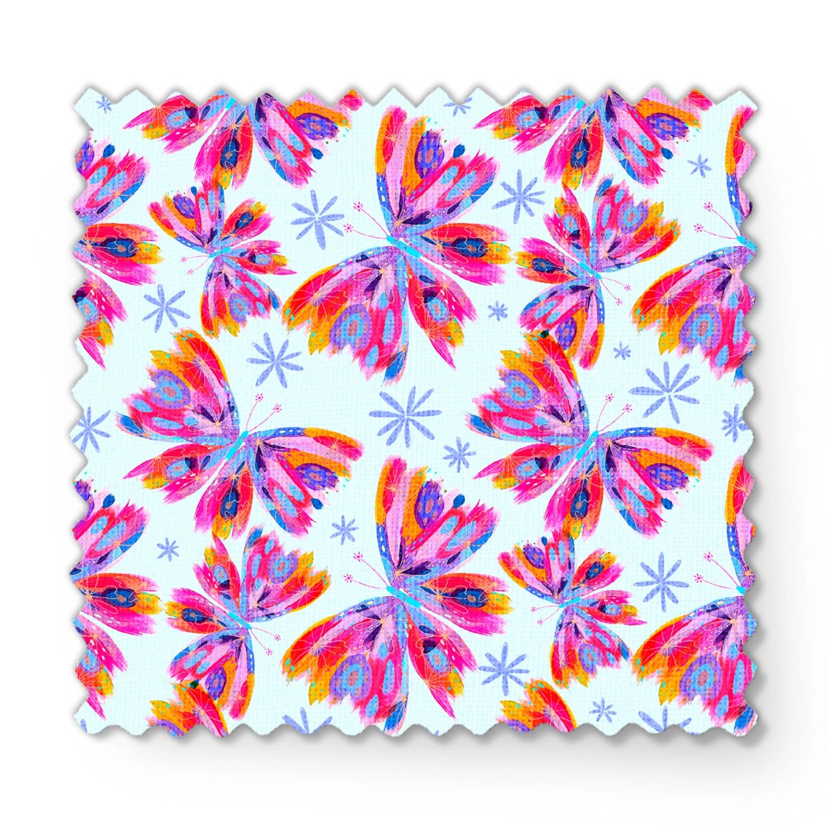 EttaVee Butteflies on Light Blue Fabric
