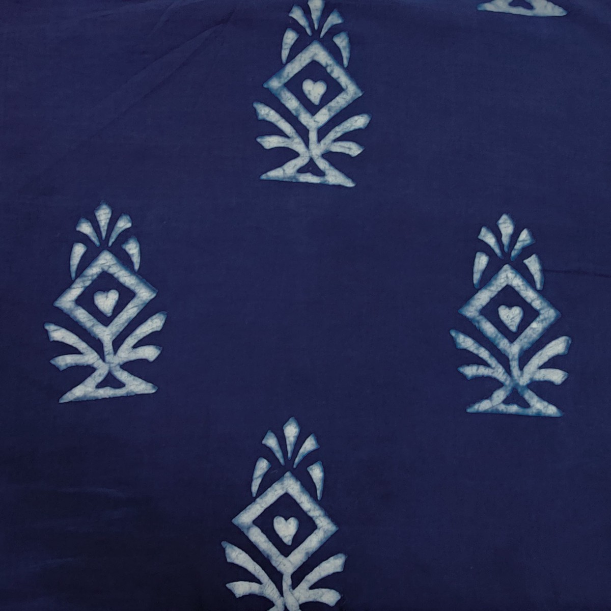 Pure Cotton Akola Indigo With Intricate Design Hand Block Print Fabric
